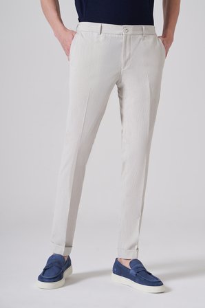  Erkek Taş Trend Slim Fit Yandan Lastikli Pantolon