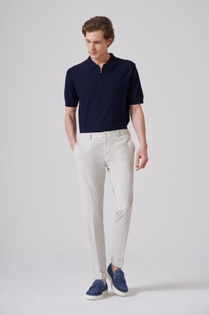  Erkek Taş Trend Slim Fit Yandan Lastikli Pantolon