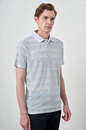  Erkek Mavi Trend Dinamik Fit Polo Yaka T-Shirt