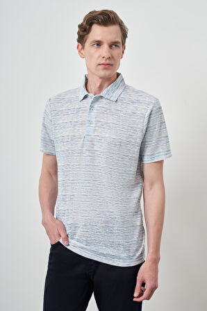  Erkek Mavi Trend Dinamik Fit Polo Yaka T-Shirt
