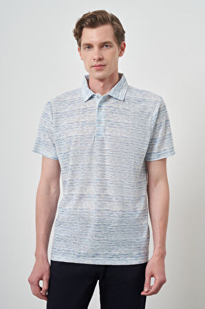  Erkek Mavi Trend Dinamik Fit Polo Yaka T-Shirt