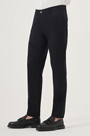  Erkek Siyah Yazlık Pamuk Yan Cep Slim Fit Chino Pantolon