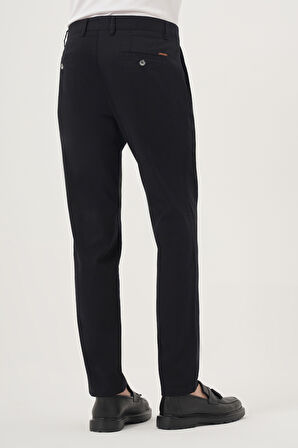  Erkek Siyah Yazlık Pamuk Yan Cep Slim Fit Chino Pantolon