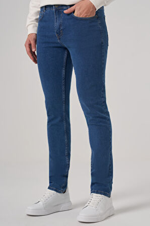  Erkek A. MAVİ Denim 5 Cep Slim Fit Jean Kot Pantolon