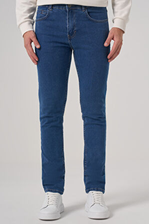  Erkek A. MAVİ Denim 5 Cep Slim Fit Jean Kot Pantolon