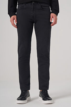  Erkek Siyah Denim 5 Cep Slim Fit Jean Kot Pantolon