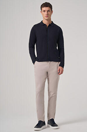  Erkek Lacivert Trend Polo Yaka Gömlek Triko