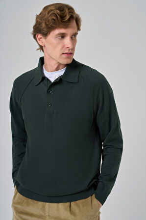  Erkek Haki Trend Core Spun Polo Yaka Dynamic Fit Rahat Kesim Triko