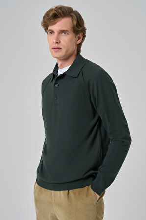  Erkek Haki Trend Core Spun Polo Yaka Dynamic Fit Rahat Kesim Triko