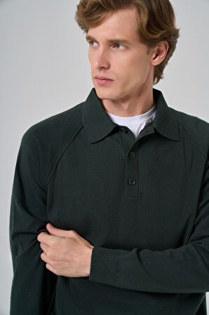  Erkek Haki Trend Core Spun Polo Yaka Dynamic Fit Rahat Kesim Triko