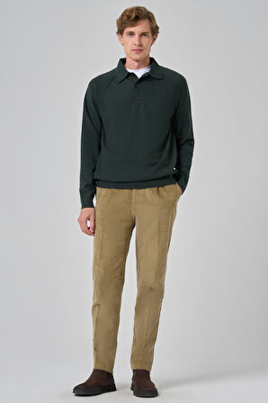  Erkek Haki Trend Core Spun Polo Yaka Dynamic Fit Rahat Kesim Triko