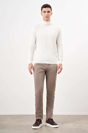  Erkek Ekru Trend Core Spun Balıkçı Yaka Dynamic Fit Rahat Kesim Triko