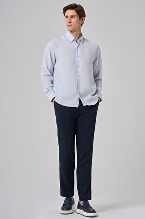  Erkek A. MAVİ Dynamic Fit Düğmeli Yaka Modal Gömlek
