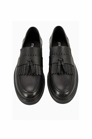  Erkek Siyah Casual Flotur Eva Taban Deri Ayakkabı
