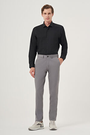  Erkek Gri İhracat Yazlık Pamuk Yan Cep Slim Fit Chino Pantolon