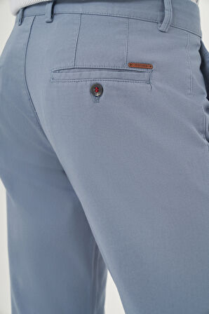  Erkek A. MAVİ İhracat Yazlık Pamuk Yan Cep Slim Fit Chino Pantolon