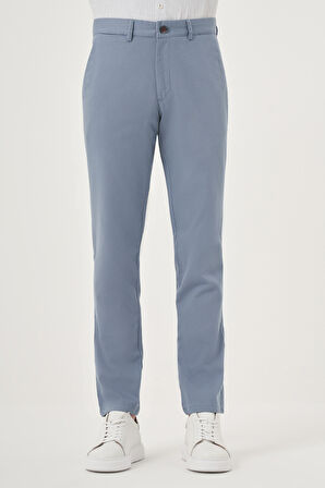  Erkek A. MAVİ İhracat Yazlık Pamuk Yan Cep Slim Fit Chino Pantolon