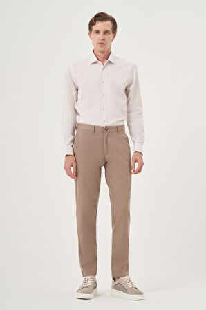  Erkek Vizon İhracat Yazlık Pamuk Yan Cep Slim Fit Chino Pantolon