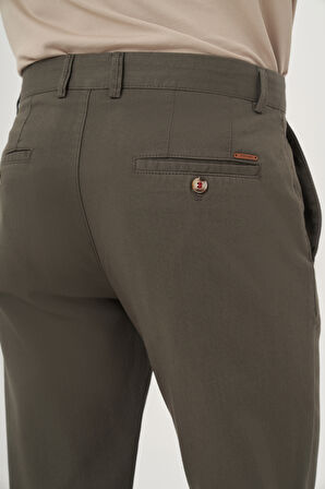  Erkek Yeşil İhracat Yazlık Pamuk Yan Cep Slim Fit Chino Pantolon