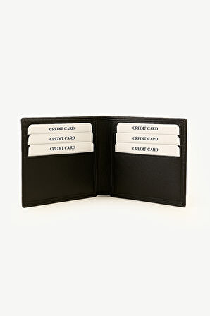  Erkek Siyah Basic %100 Deri Cüzdan