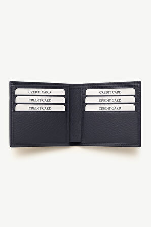 Erkek Lacivert Basic %100 Deri Cüzdan