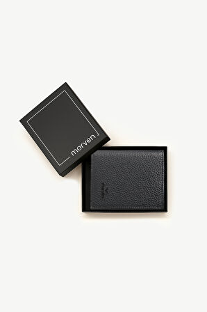  Erkek Siyah %100 Deri Mıknatıslı Cüzdan