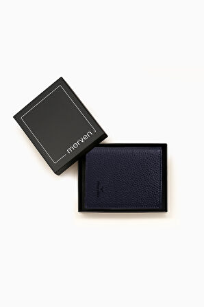  Erkek Lacivert %100 Deri Mıknatıslı Cüzdan