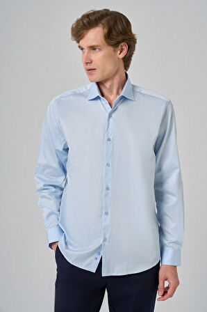  Erkek A. MAVİ Pamuk Trend Dynamic Fit İtalyan Yaka Gömlek