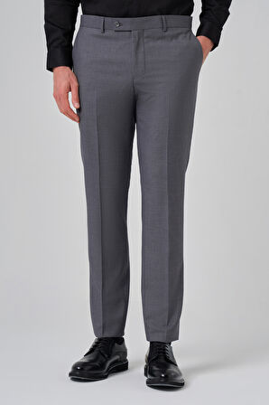  Erkek Gri Klasik Slim Fit Dar Kesim Pantolon