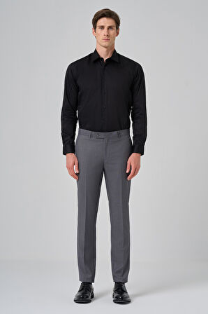  Erkek Gri Klasik Slim Fit Dar Kesim Pantolon