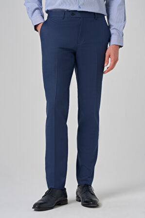  Erkek Lacivert Klasik Slim Fit Dar Kesim Pantolon
