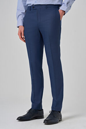  Erkek Lacivert Klasik Slim Fit Dar Kesim Pantolon