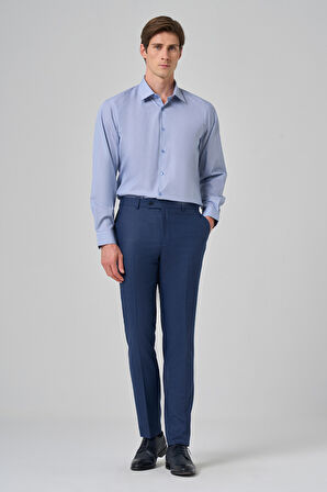  Erkek Lacivert Klasik Slim Fit Dar Kesim Pantolon