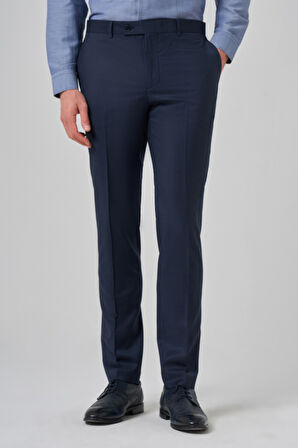  Erkek KOYU LACİVERT Klasik Slim Fit Dar Kesim Pantolon