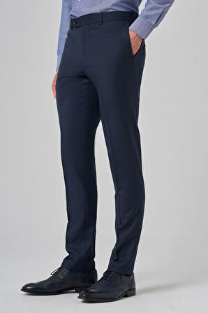  Erkek KOYU LACİVERT Klasik Slim Fit Dar Kesim Pantolon