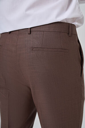  Erkek KAHVE Klasik Slim Fit Dar Kesim Pantolon