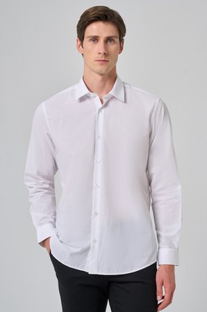  Erkek Beyaz Trend Regular Fit Gömlek