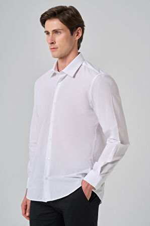  Erkek Beyaz Trend Regular Fit Gömlek
