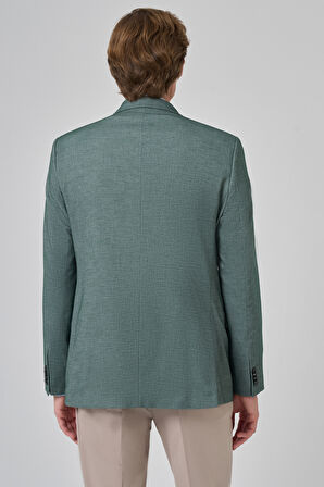  Erkek Yeşil Yünlü Dynamic Fit Rahat Kesim Ceket