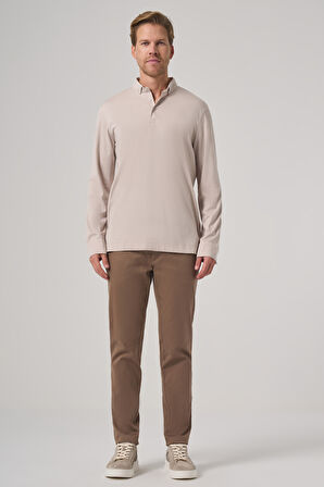  Erkek Taş Trend Polo Yaka Rayon Sweatshirt