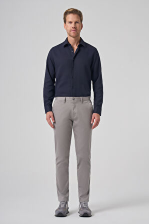  Erkek Gri Pamuk Trend Slim Fit Chino Pantolon