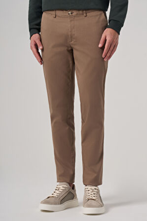  Erkek Bej Pamuk Trend Slim Fit Chino Pantolon