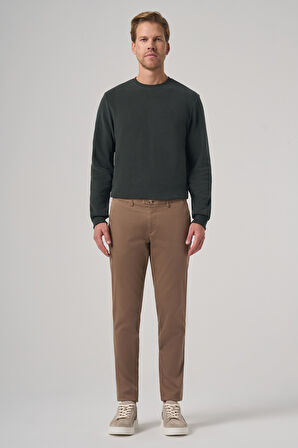  Erkek Bej Pamuk Trend Slim Fit Chino Pantolon