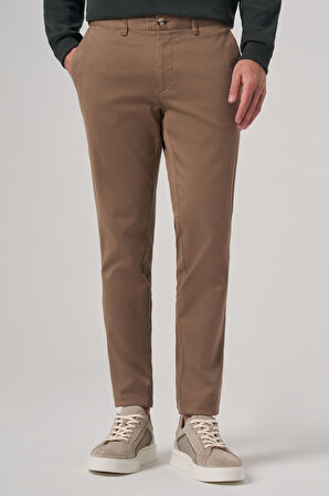  Erkek Bej Pamuk Trend Slim Fit Chino Pantolon