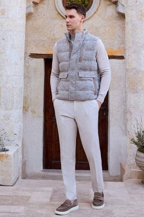  Erkek Vizon Trend Yünlü Dinamik Fit Şişme Yelek