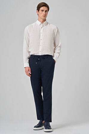  Erkek Lacivert Poliviskon Jogger Slim Fit Pantolon