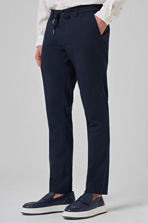  Erkek Lacivert Poliviskon Jogger Slim Fit Pantolon