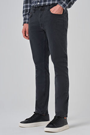  Erkek Füme Denim 5 Cep Slim Fit Jean Kot Pantolon