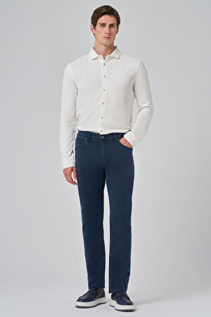  Erkek Lacivert Denim 5 Cep Dynamic Fit Jean Kot Pantolon