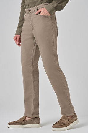  Erkek Bej Denim 5 Cep Dynamic Fit Jean Kot Pantolon